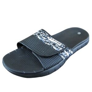 X-Team  Men Slide Sandals‎ Black Synthetic Hook & Loop Size 11 Medium